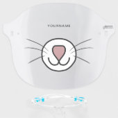 Cute Cat Cartoon Face Mouth Personalize Shield (Front w/Glasses)