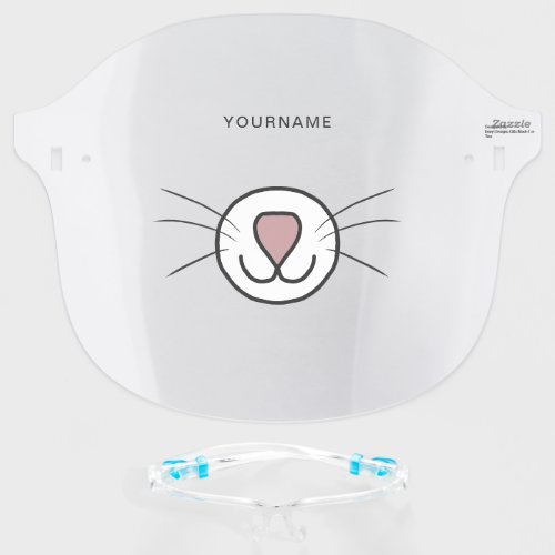 Cute Cat Cartoon Face Mouth Personalized Face Shield
