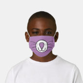 Cute Cat Cartoon Face Mouth | Purple Kids' Cloth Face Mask (Worn)