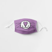 Cute Cat Cartoon Face Mouth | Purple Kids' Cloth Face Mask (Front, Unfolded)