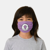 Cute Cat Cartoon Face Mouth | Purple Kids' Cloth Face Mask (Worn)