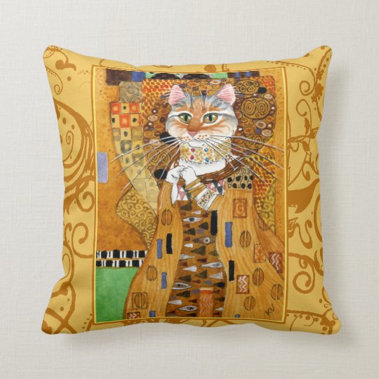 gustav klimt cat cushions