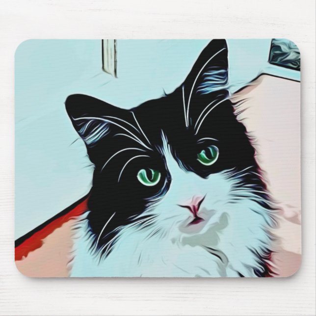 Cute Cat Cartoon Pop Art Mouse Pad (Front)