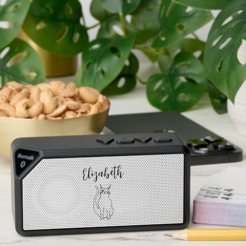 Cute Cat Cartoon Winking Kitty Black  Bluetooth Speaker