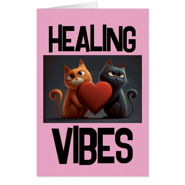 CUTE CAT CATS HUGE GIANT GET WELL CARD (Front)