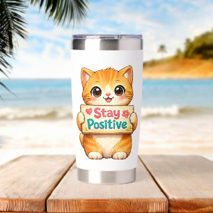Cute Cat Cheerful Mood Design Insulated Tumbler