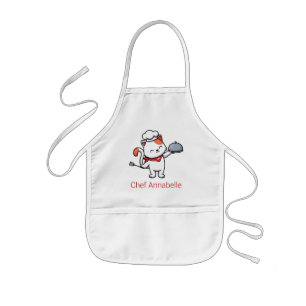 Cute Cat Chef Personalize Kids' Apron