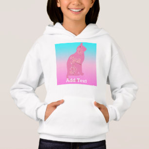Cute Cat Cherry blossom Flower Sakura Girl Hoodie