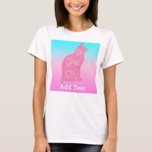 Cute Cat Cherry blossom Flower Sakura T-Shirt