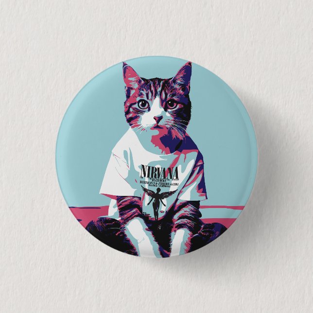 Cute Cat Chillin' Button (Front)