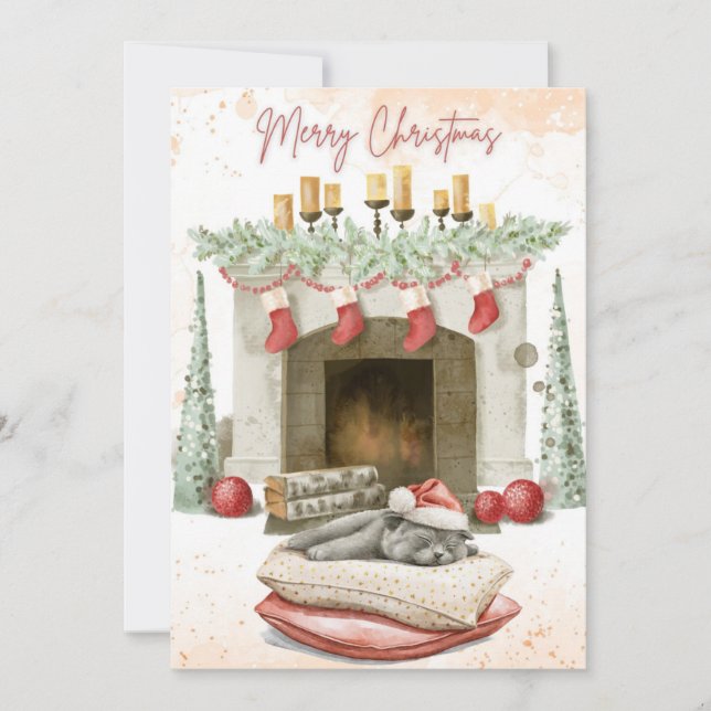 Cute Cat Christmas Cards 1 (Front)