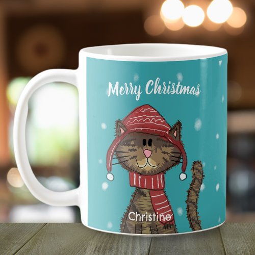 Cute Cat Christmas Cartoon Personalized  Coffee Mug