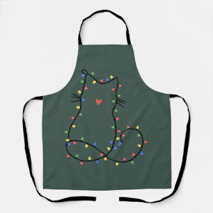 Cute Cat Christmas Cat Mom Funny Xmas Cat Lover  Apron