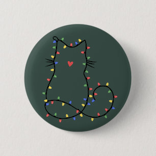 Cute Cat Christmas Cat Mom Funny Xmas Cat Lover  Button