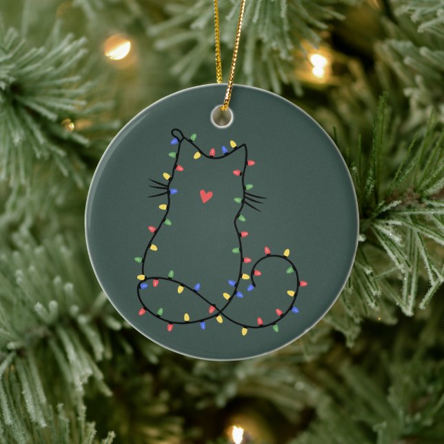 Cute Cat Christmas Cat Mom Funny Xmas Cat Lover  Ceramic Ornament (Tree)