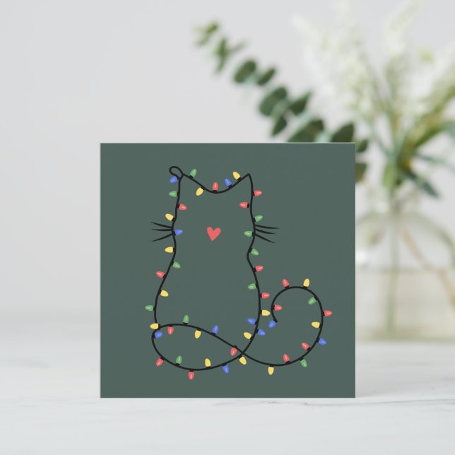 Cute Cat Christmas Cat Mom Funny Xmas Cat Lover  Holiday Card (Standing Front)