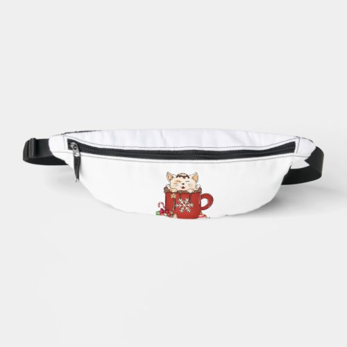 Cute Cat Christmas Chocolate Coffee   Fanny Pack