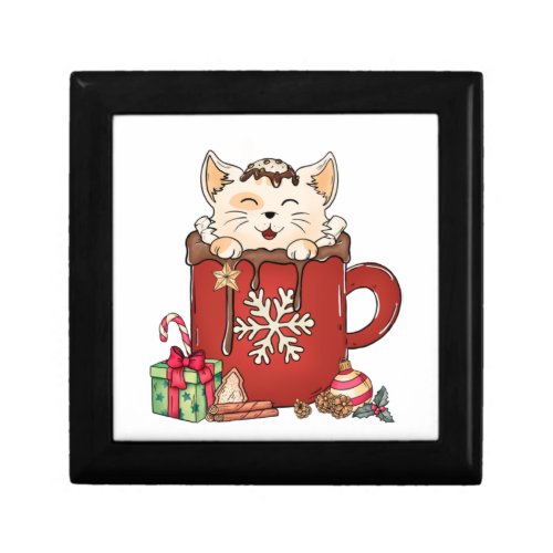 Cute Cat Christmas Chocolate Coffee   Gift Box