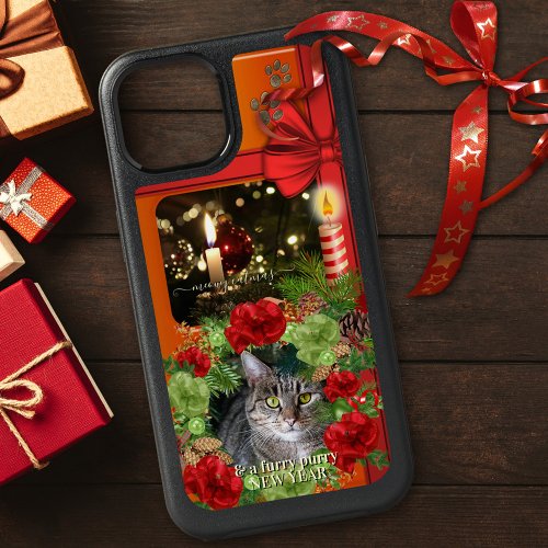 Cute Cat Christmas Custom Photo Phone Case