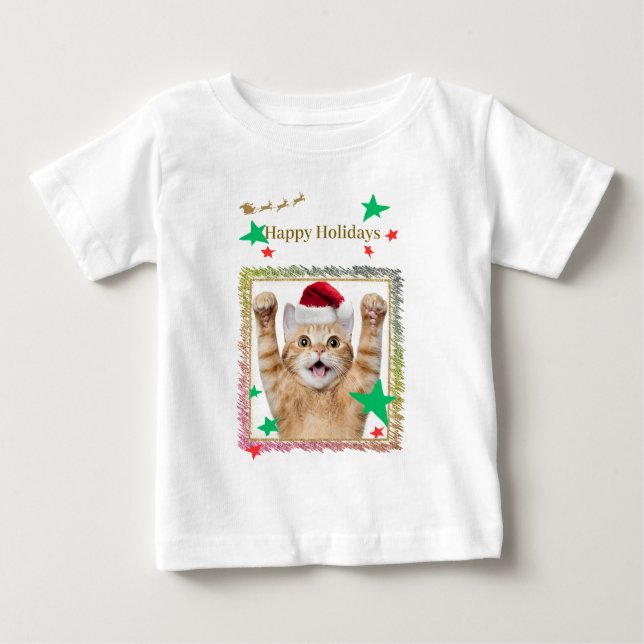 Cute Cat Christmas Design ♡ Baby T-Shirt (Front)