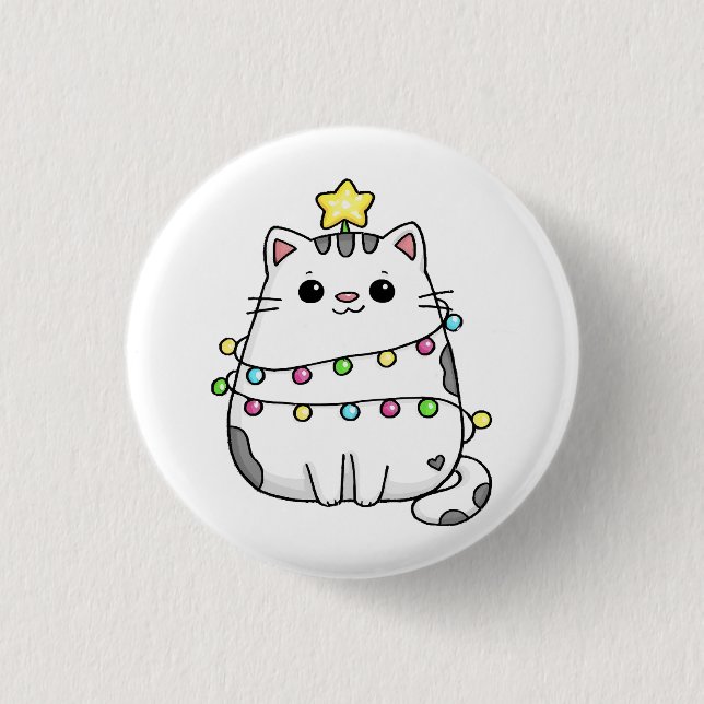 Cute Cat Christmas design  Button (Front)