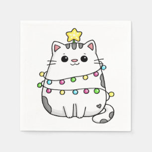 Cute Cat Christmas design Napkins