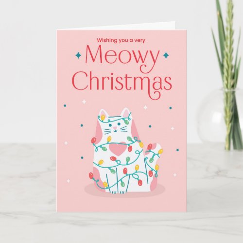 Cute cat Christmas holiday card