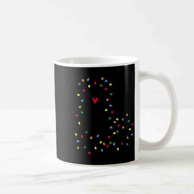 Cute Cat Christmas Light Graphic Cat Black Mom Lov Coffee Mug (Right)