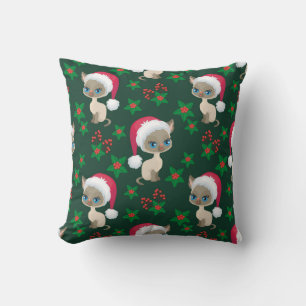 Cute Cat Christmas Pillow
