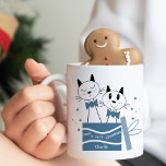 Cute Cat Christmas Presents Mug (Blue Green)<br><div class="desc">Cute cats christmas coffee or hot chocolate mug you can easily personalize for a fun and very special gift.  Check out the rest of my collection for other adorable options.</div>