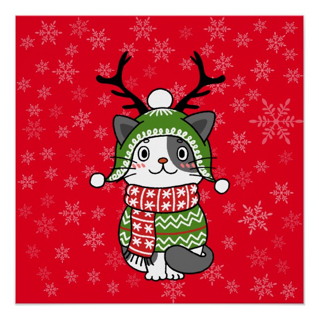 Cute Cat Christmas Stocking stuffers Galore Poster (Front)