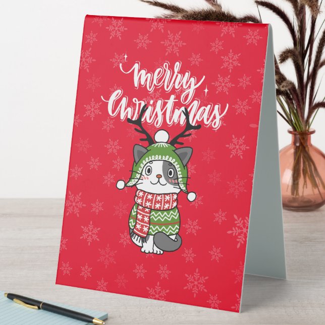 Cute Cat Christmas Stocking stuffers Galore Table Tent (In SItu (Table))