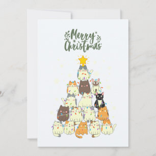 Cute Cat Christmas Tree Holiday Card