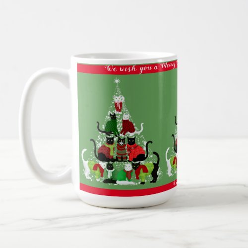 Cute Cat Christmas Tree Personalized  Coffee Mug