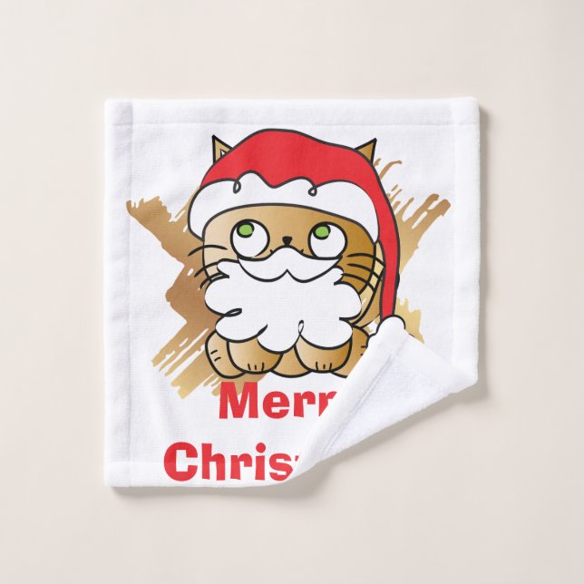 Cute cat Christmas  Wash Cloth (Wash Cloth)