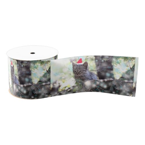 Cute Cat Chrsitmas Grosgrain Ribbon