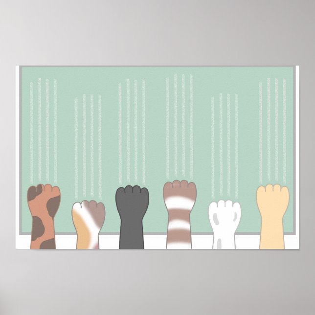 Cute cat claws that leave scratches. poster (Front)