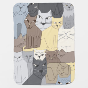 Cute Cat Cluster Baby Blanket