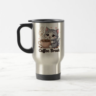 Cute Cat - Coffee Break -  Travel Mug