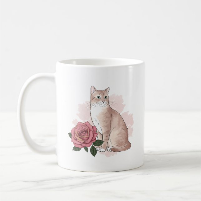 cute cat  coffee mug (Left)