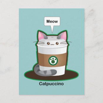 Cute Cat Coffee Postcard by kimchikawaii at Zazzle