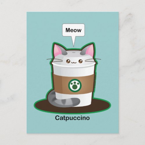 Cute Cat Coffee Postcard