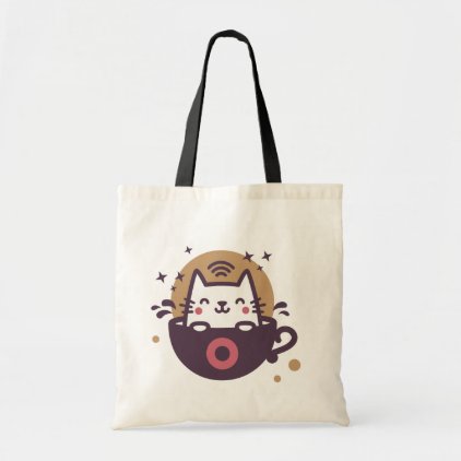 Cute Cat Coffee Tote Bag