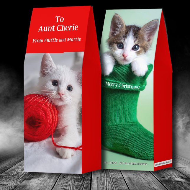 Cute Cat Collage on Red Box of Roasted Coffee (Creator Uploaded)