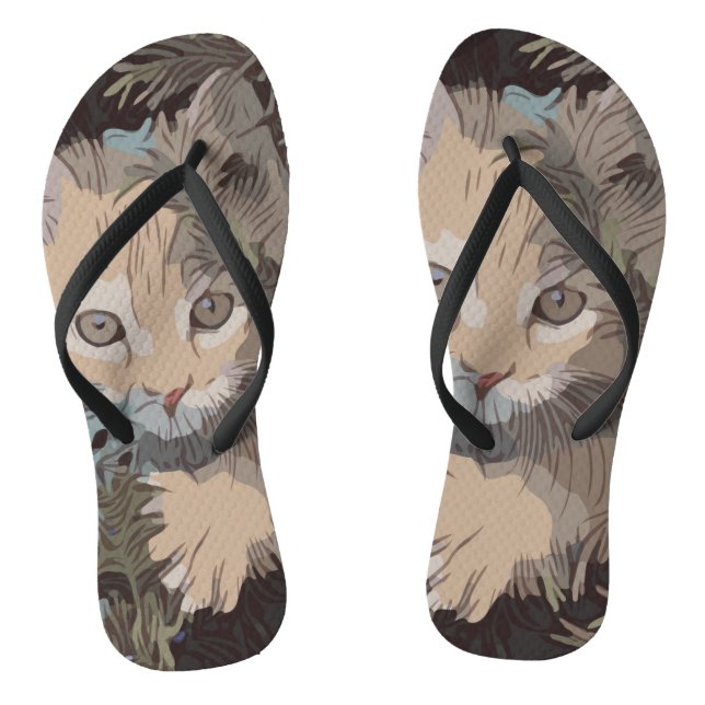 Cute Cat Collection 3 Flip Flops (Footbed)