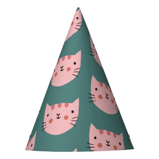 Cute  Cat colorful Birthday Party Hat (Front)