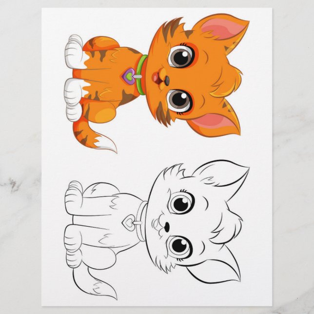 Cute cat coloring page (Front)