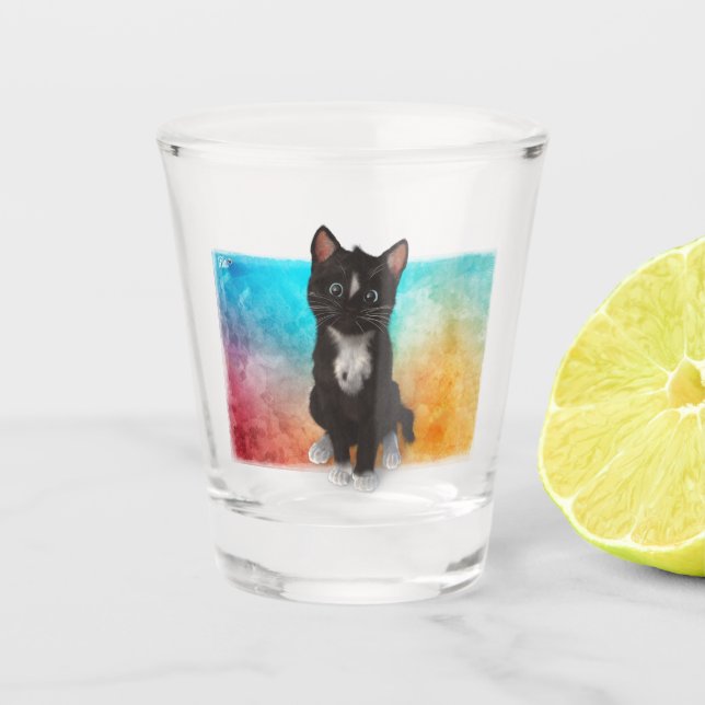 Cute Cat Colors Shot Glass (Front)