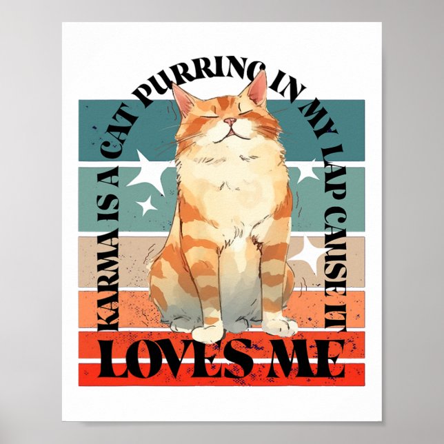 Cute Cat Comma - La Kamala Harris For President  Poster (Front)