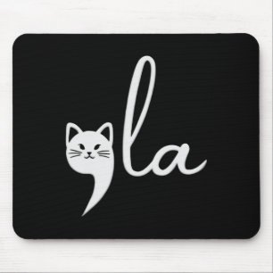 Cute Cat Comma-la Kamala Harris President 2024  Mouse Pad